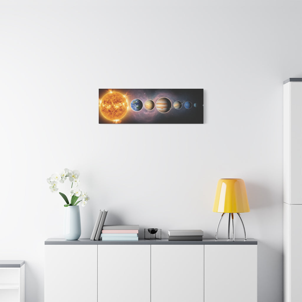 Stunning Solar System Art — Planet Lineup Matte Stretched Wall Art
