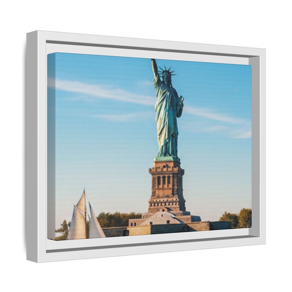 Statue of Liberty Matte Framed Canvas Print — New York City Landmark Wall Art
