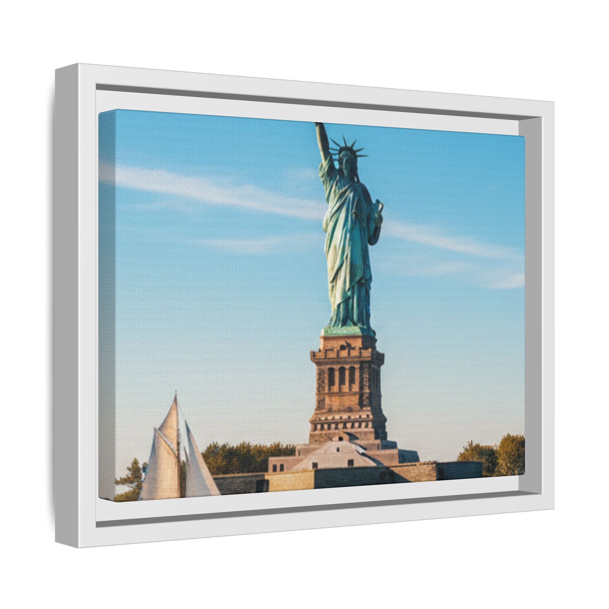 Statue of Liberty Matte Framed Canvas Print — New York City Landmark Wall Art