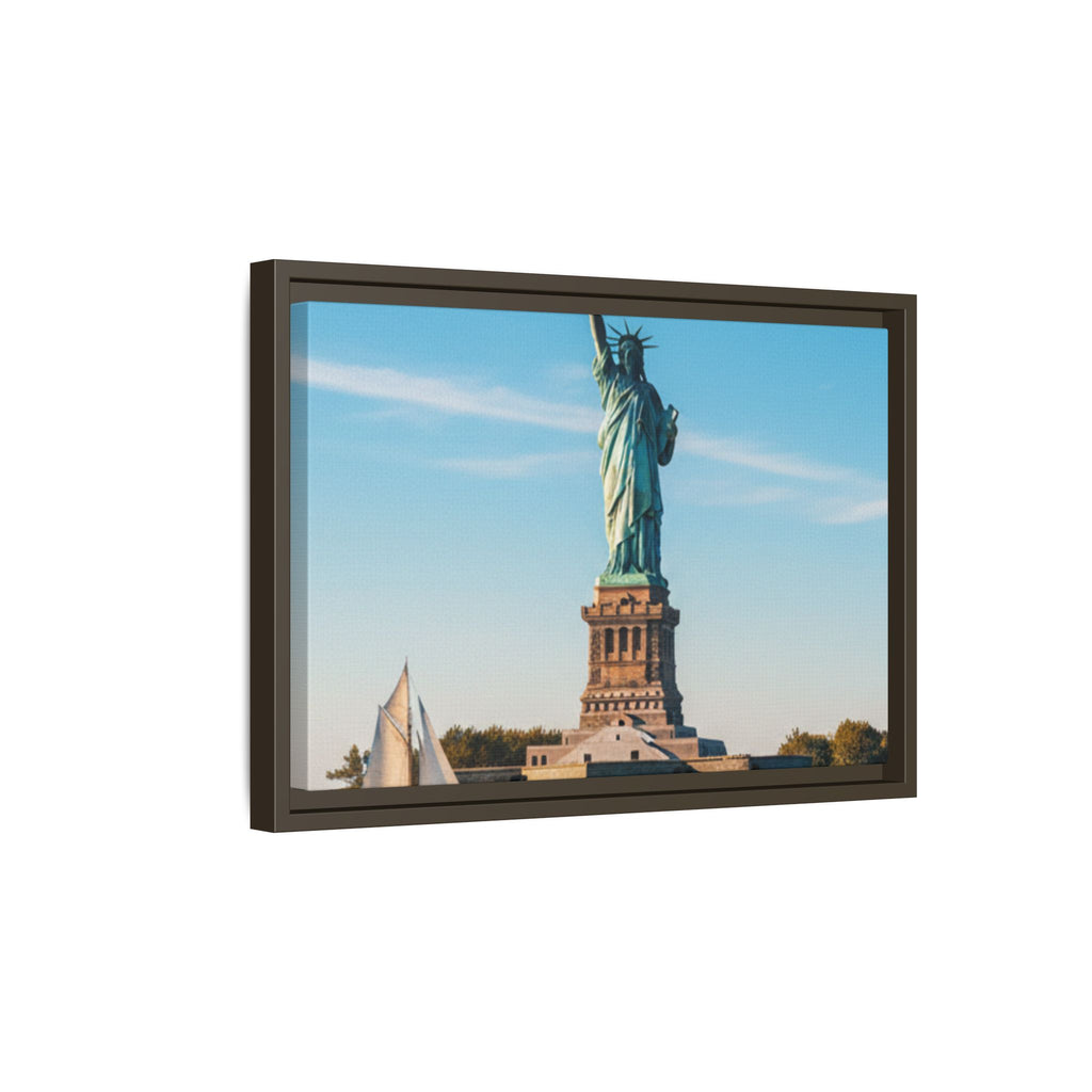 Statue of Liberty Matte Framed Canvas Print — New York City Landmark Wall Art