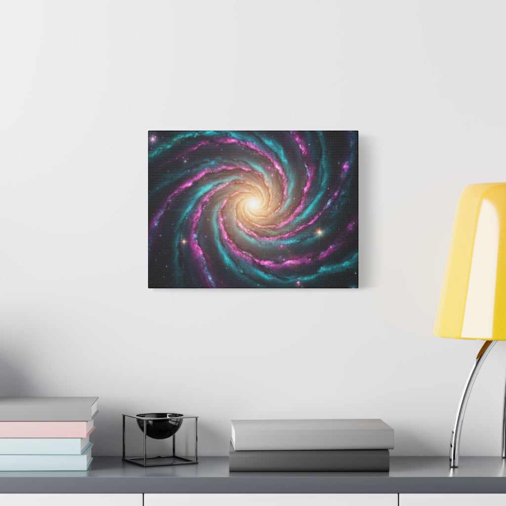 Spiral Galaxy Matte Canvas Wall Art — Vibrant Cosmic Nebula Print