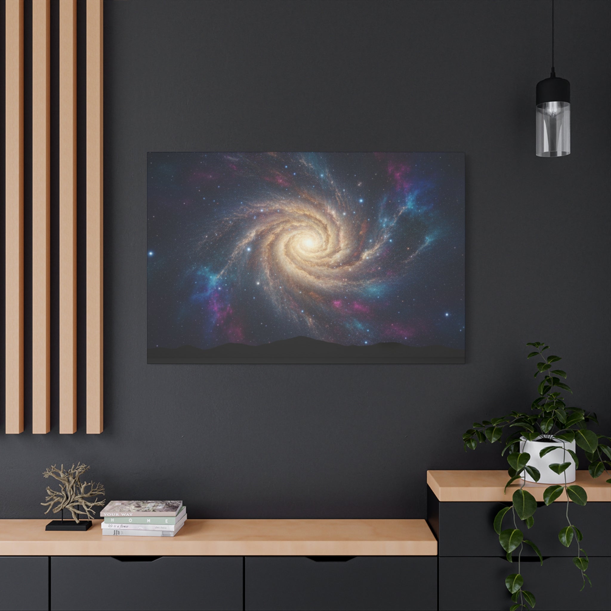 Spiral Galaxy Matte Canvas Wall Art – Stretched Space Nebula Print