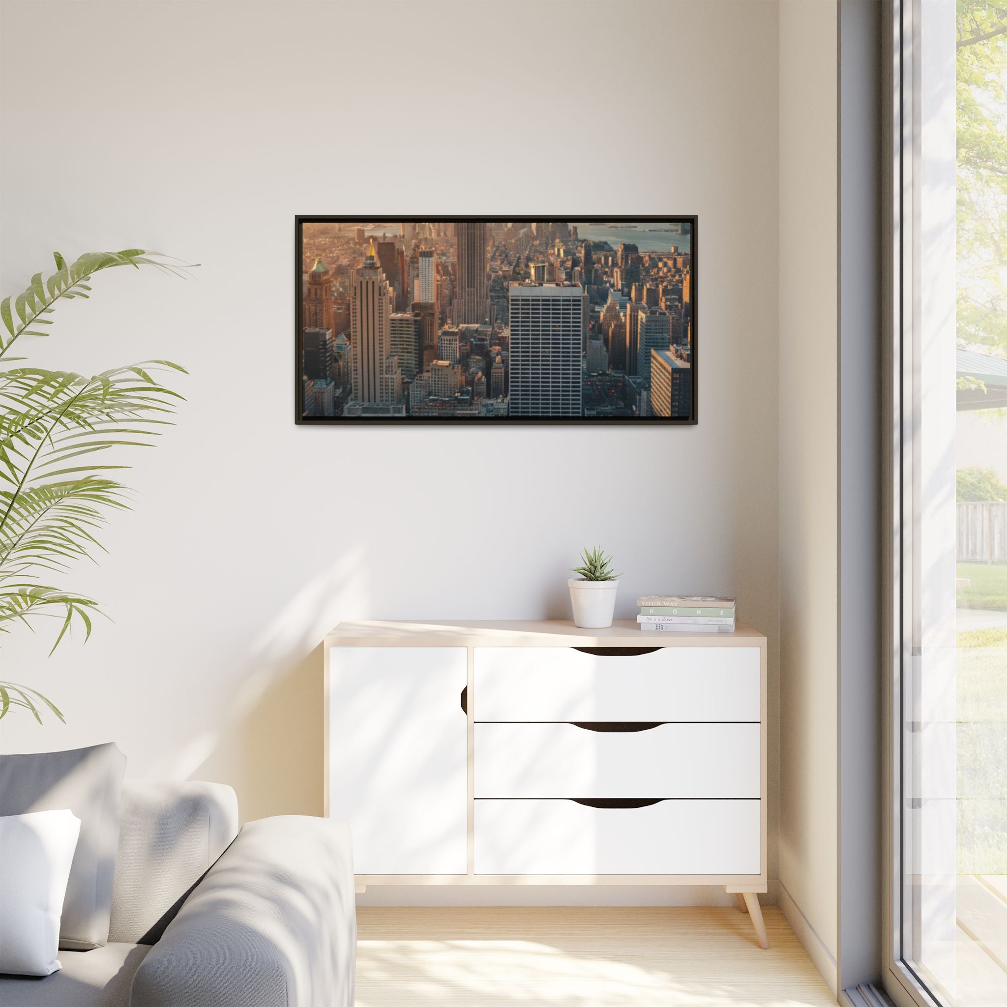 New York City Skyline at Sunset - Framed Art