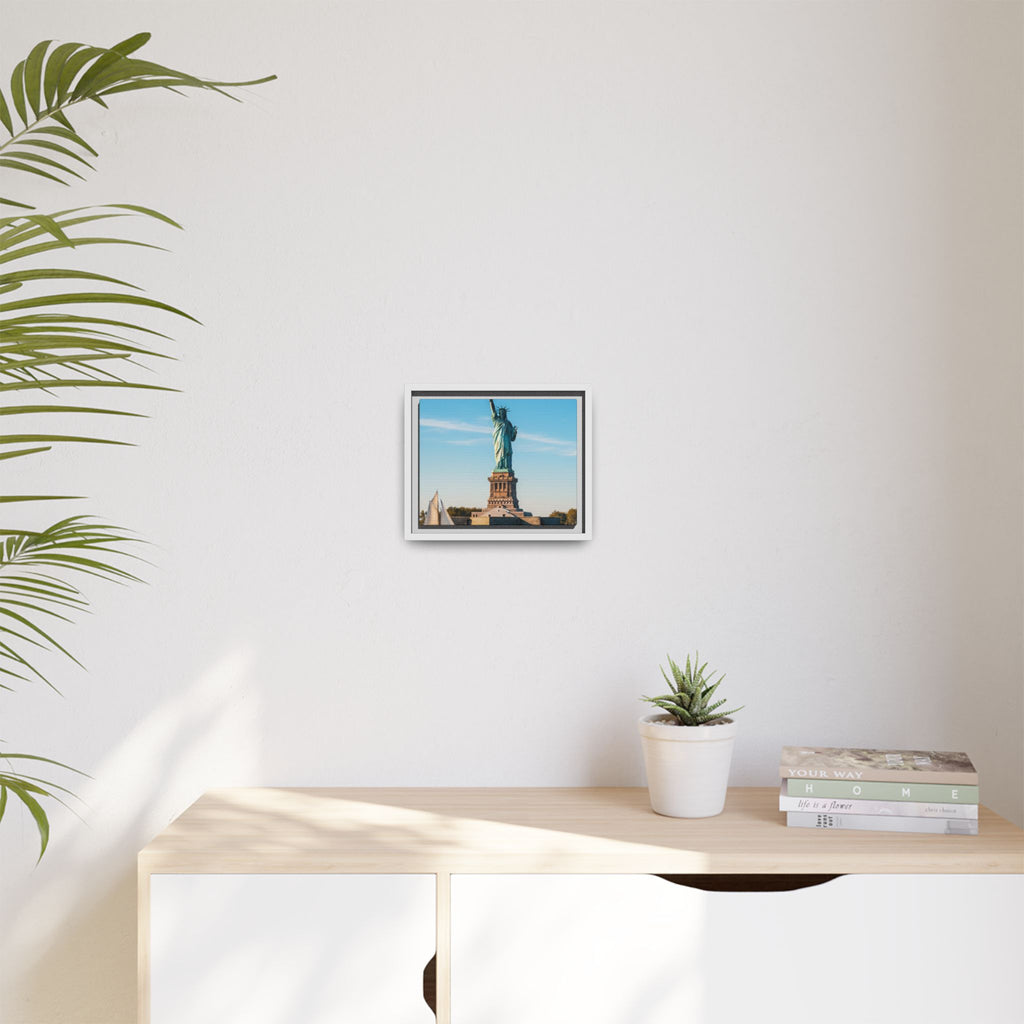 Statue of Liberty Matte Framed Canvas Print — New York City Landmark Wall Art