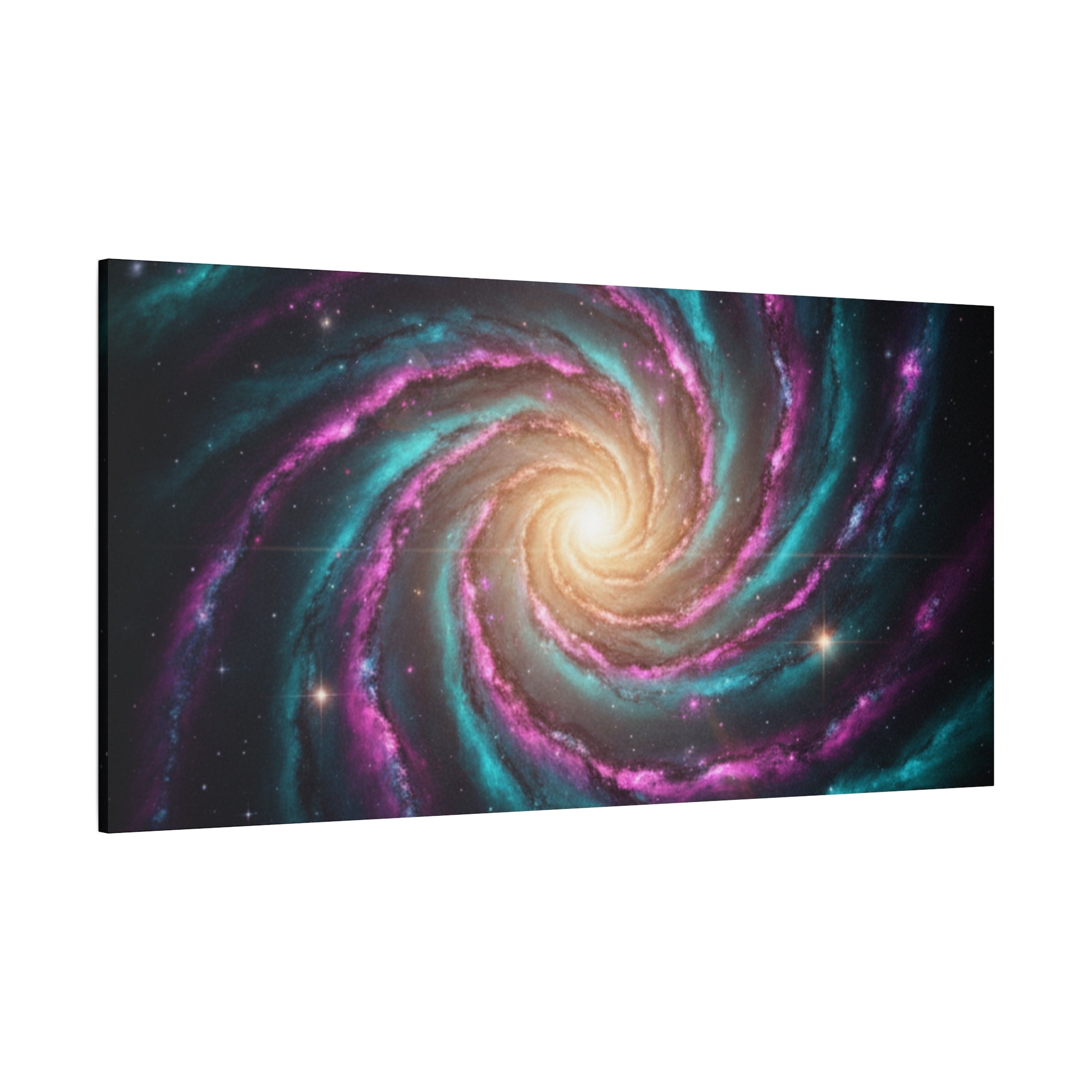 Spiral Galaxy Matte Canvas Wall Art — Vibrant Cosmic Nebula Print