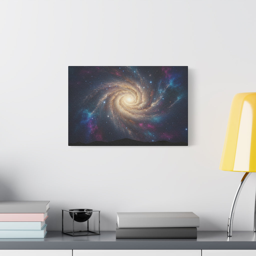 Spiral Galaxy Matte Canvas Wall Art – Stretched Space Nebula Print