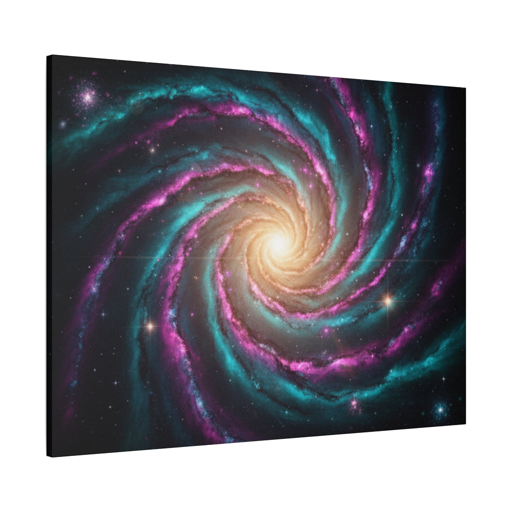 Spiral Galaxy Matte Canvas Wall Art — Vibrant Cosmic Nebula Print