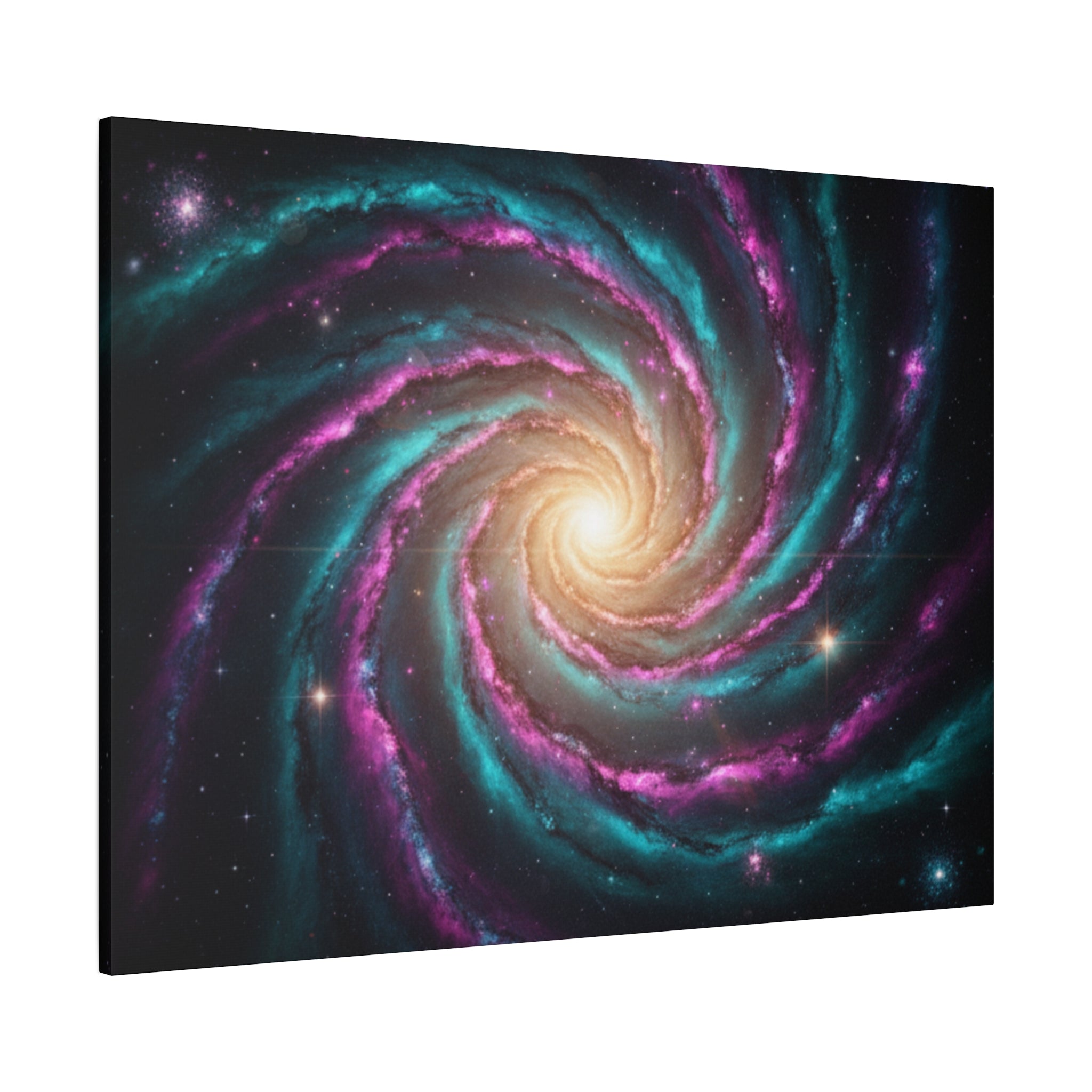 Spiral Galaxy Matte Canvas Wall Art — Vibrant Cosmic Nebula Print