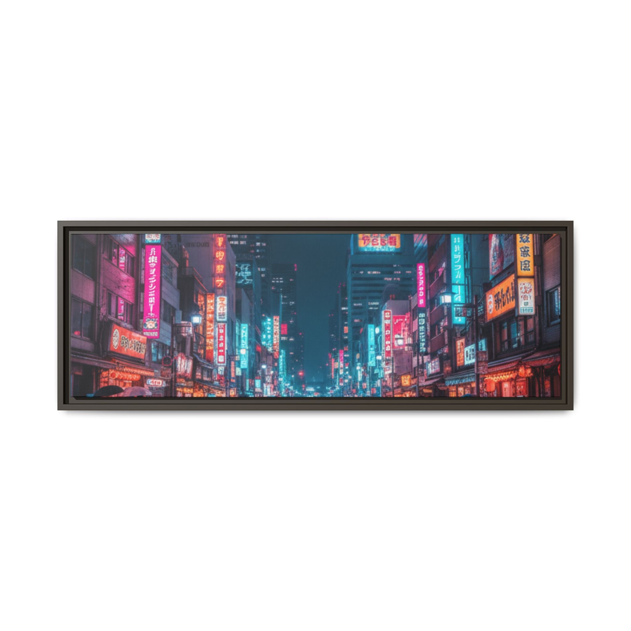 Japan Nightscape Canvas Framed Print