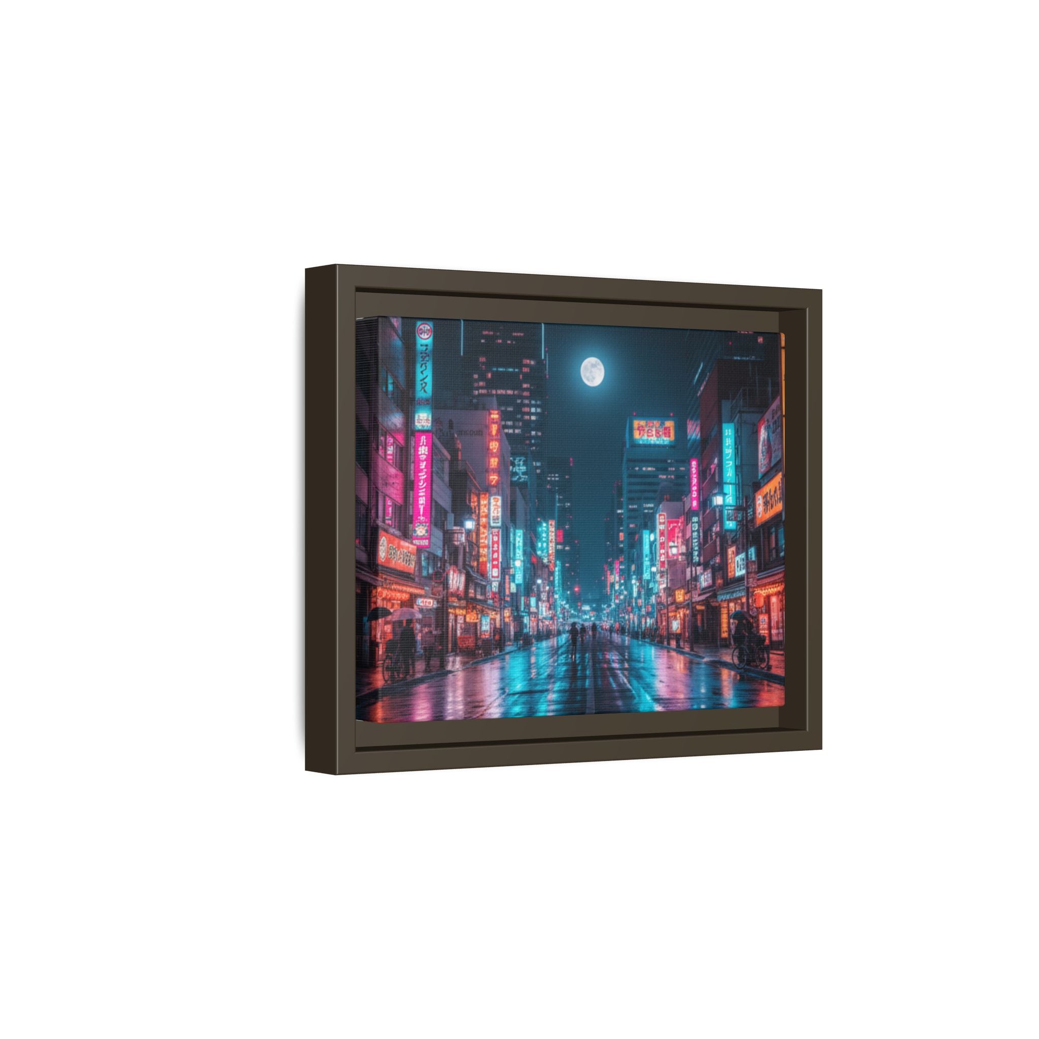 Japan Nightscape Canvas Framed Print