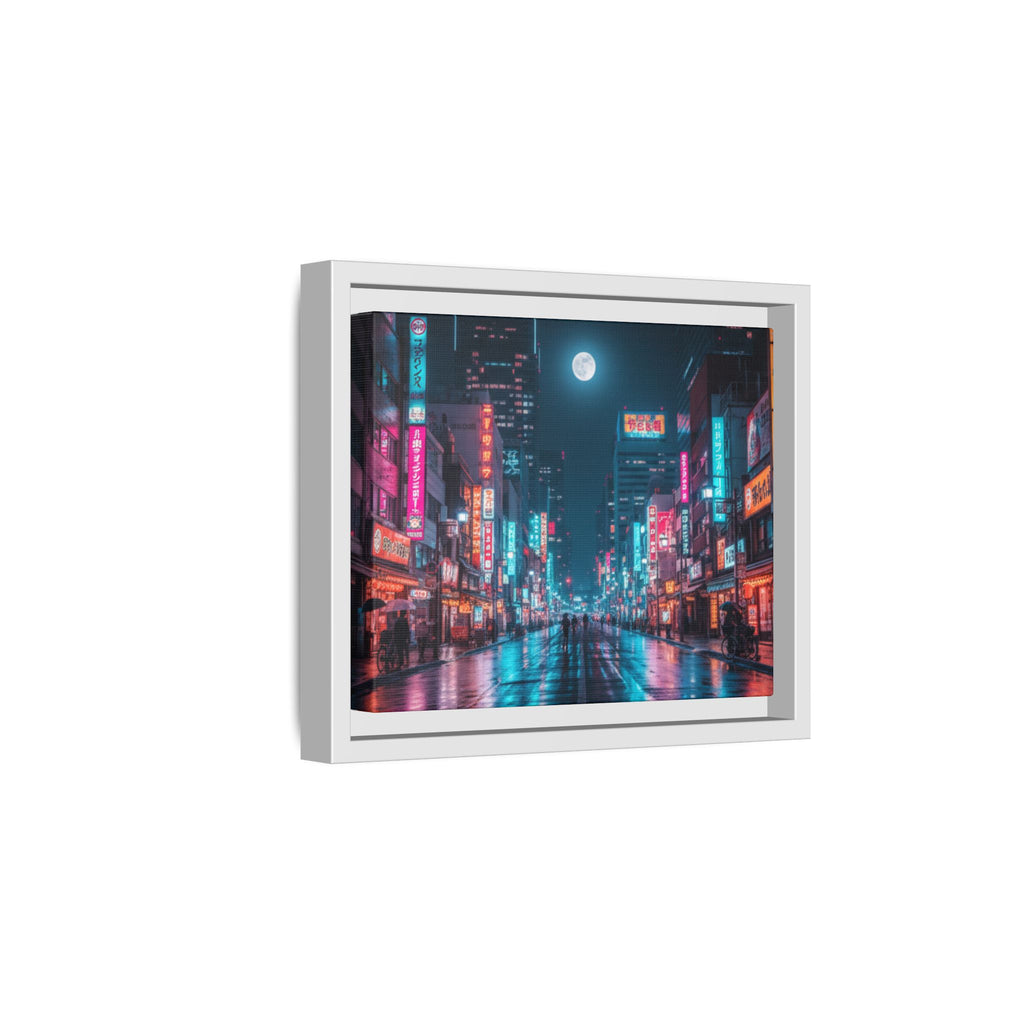 Japan Nightscape Canvas Framed Print