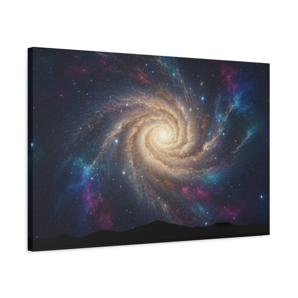 Spiral Galaxy Matte Canvas Wall Art – Stretched Space Nebula Print