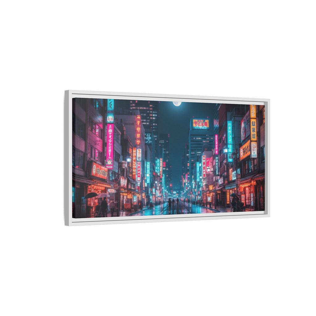 Japan Nightscape Canvas Framed Print
