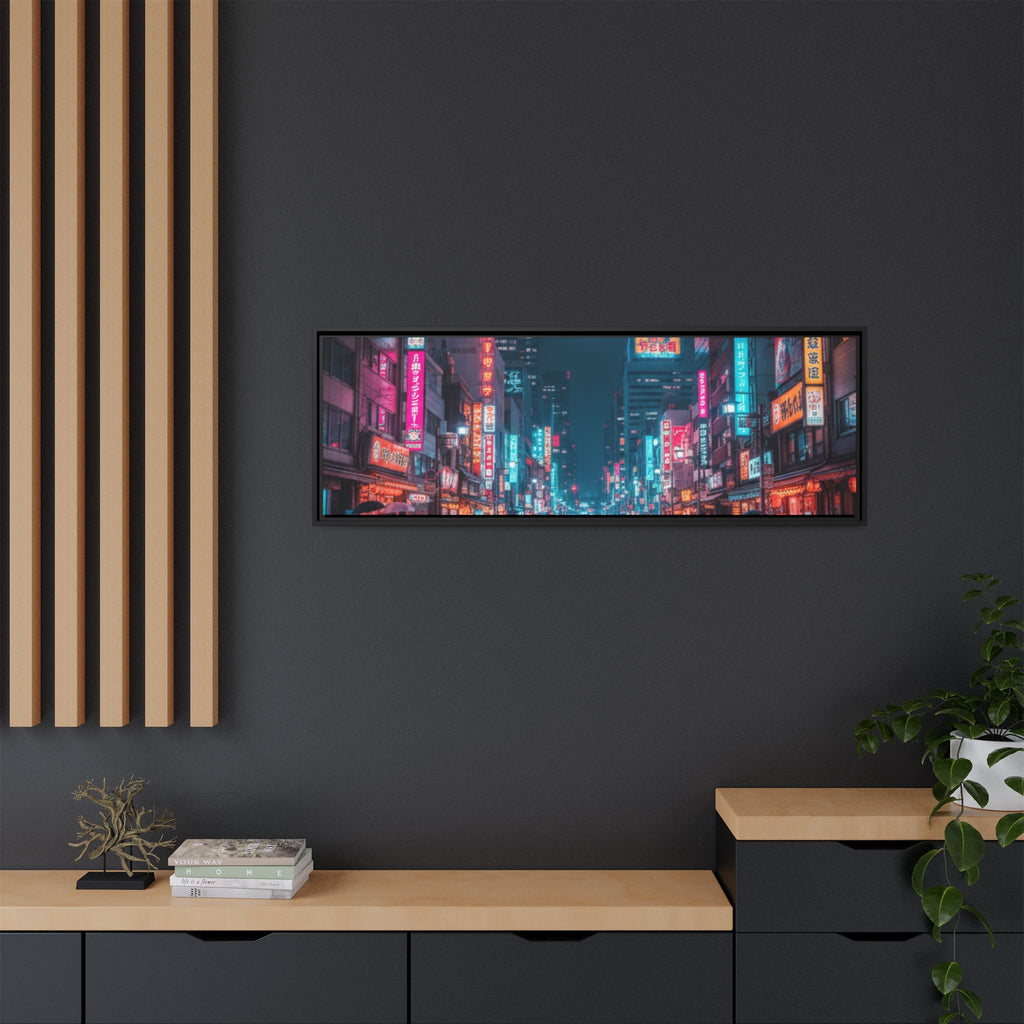 Japan Nightscape Canvas Framed Print