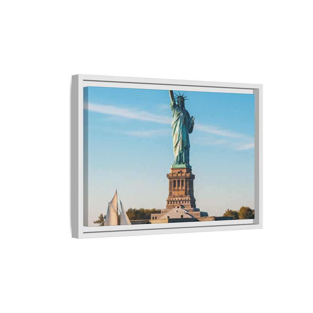 Statue of Liberty Matte Framed Canvas Print — New York City Landmark Wall Art