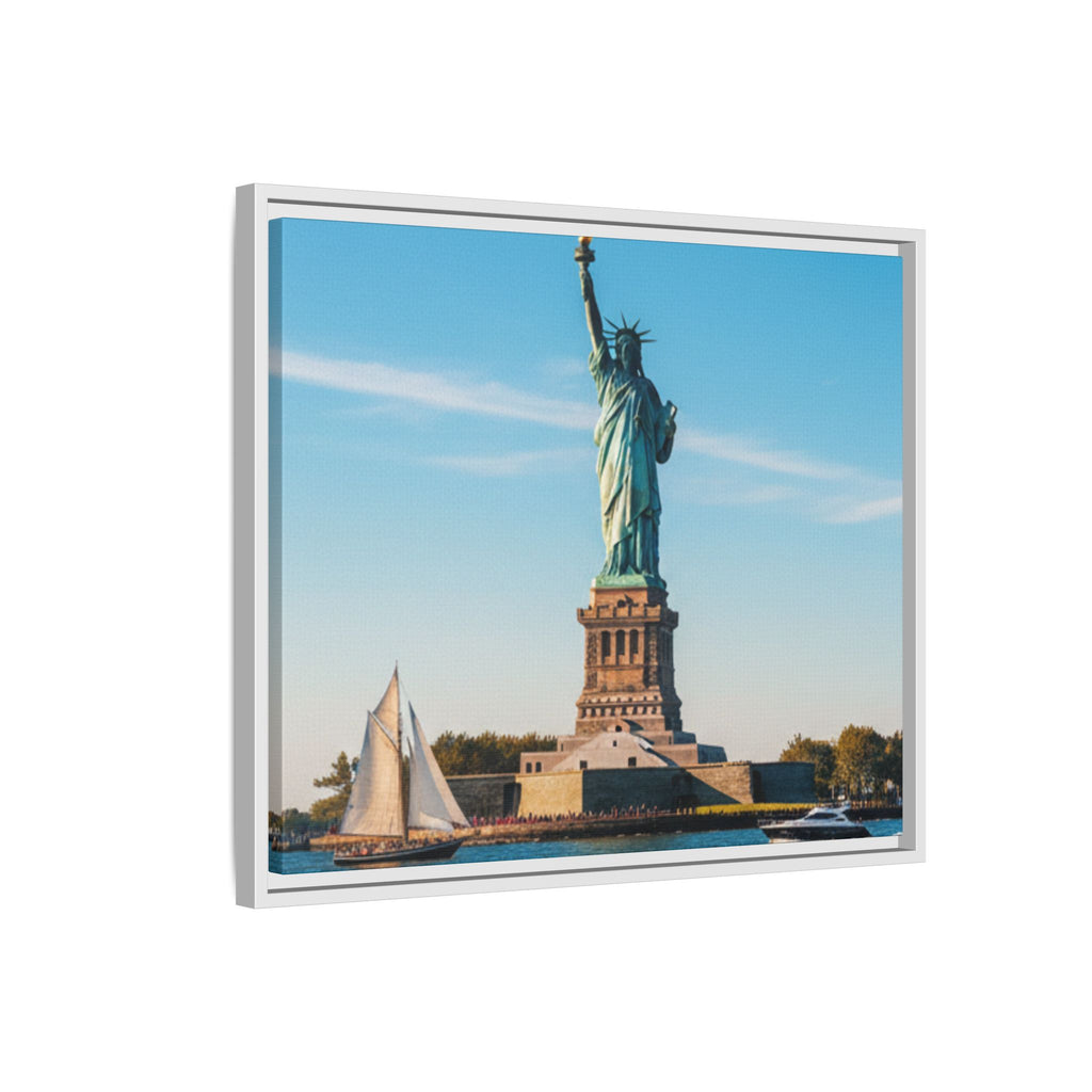 Statue of Liberty Matte Framed Canvas Print — New York City Landmark Wall Art