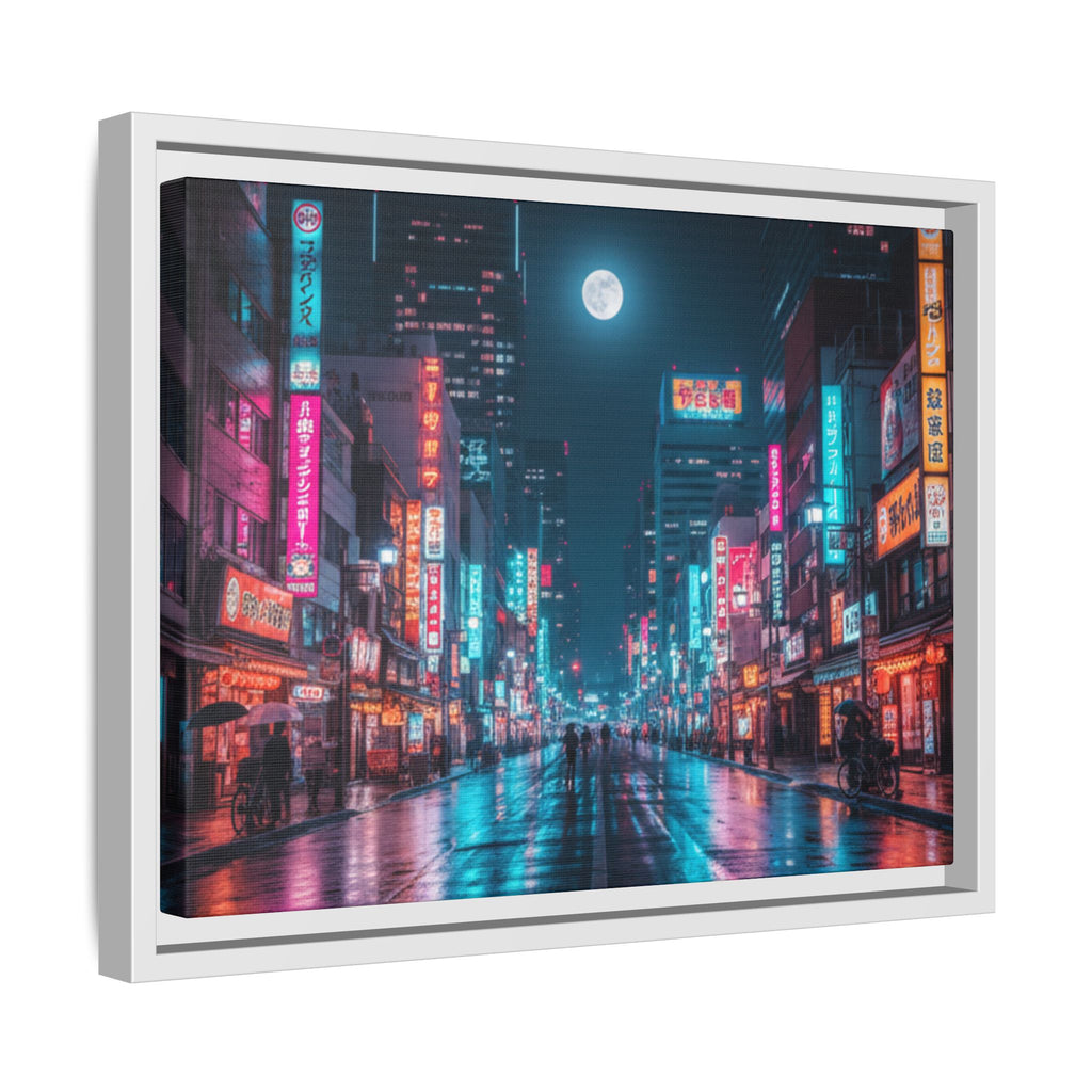 Japan Nightscape Canvas Framed Print