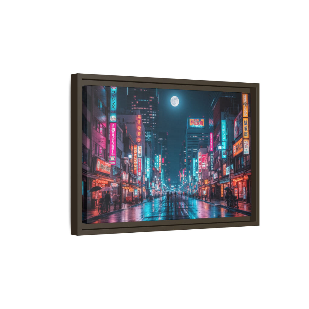 Japan Nightscape Canvas Framed Print