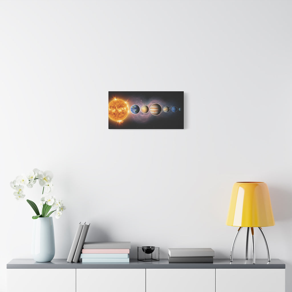 Stunning Solar System Art — Planet Lineup Matte Stretched Wall Art