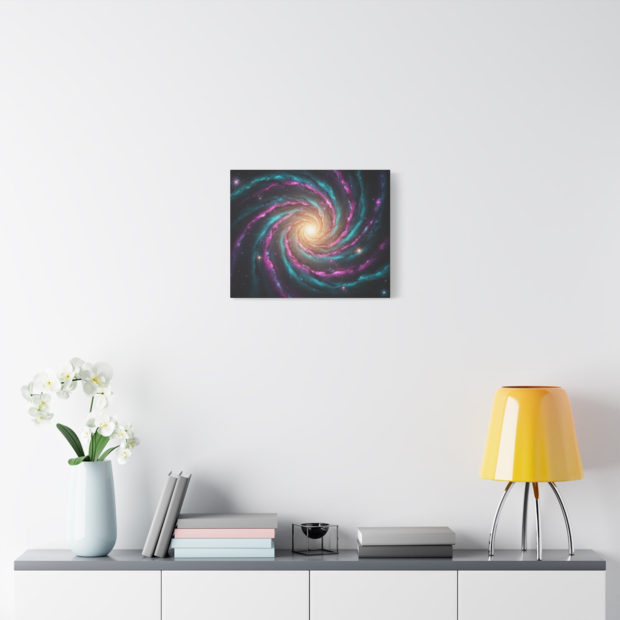 Spiral Galaxy Matte Canvas Wall Art — Vibrant Cosmic Nebula Print