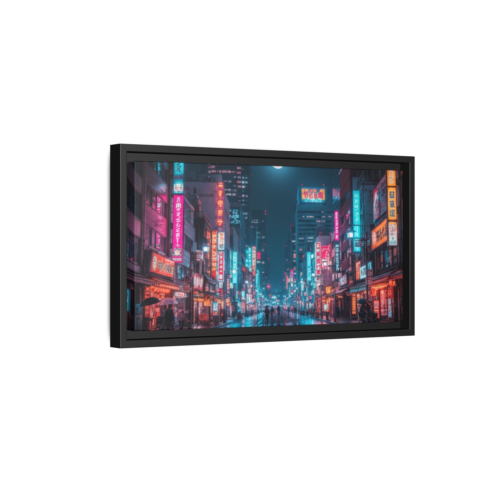 Japan Nightscape Canvas Framed Print