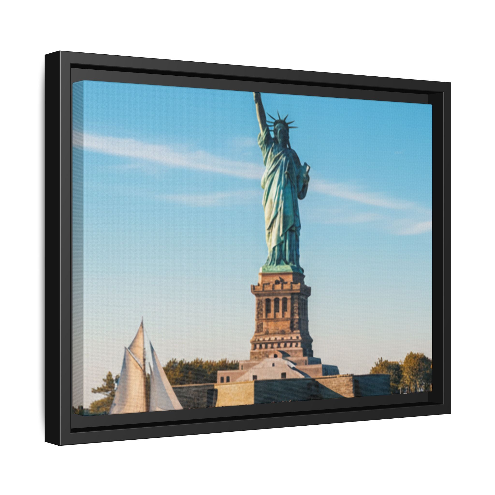 Statue of Liberty Matte Framed Canvas Print — New York City Landmark Wall Art