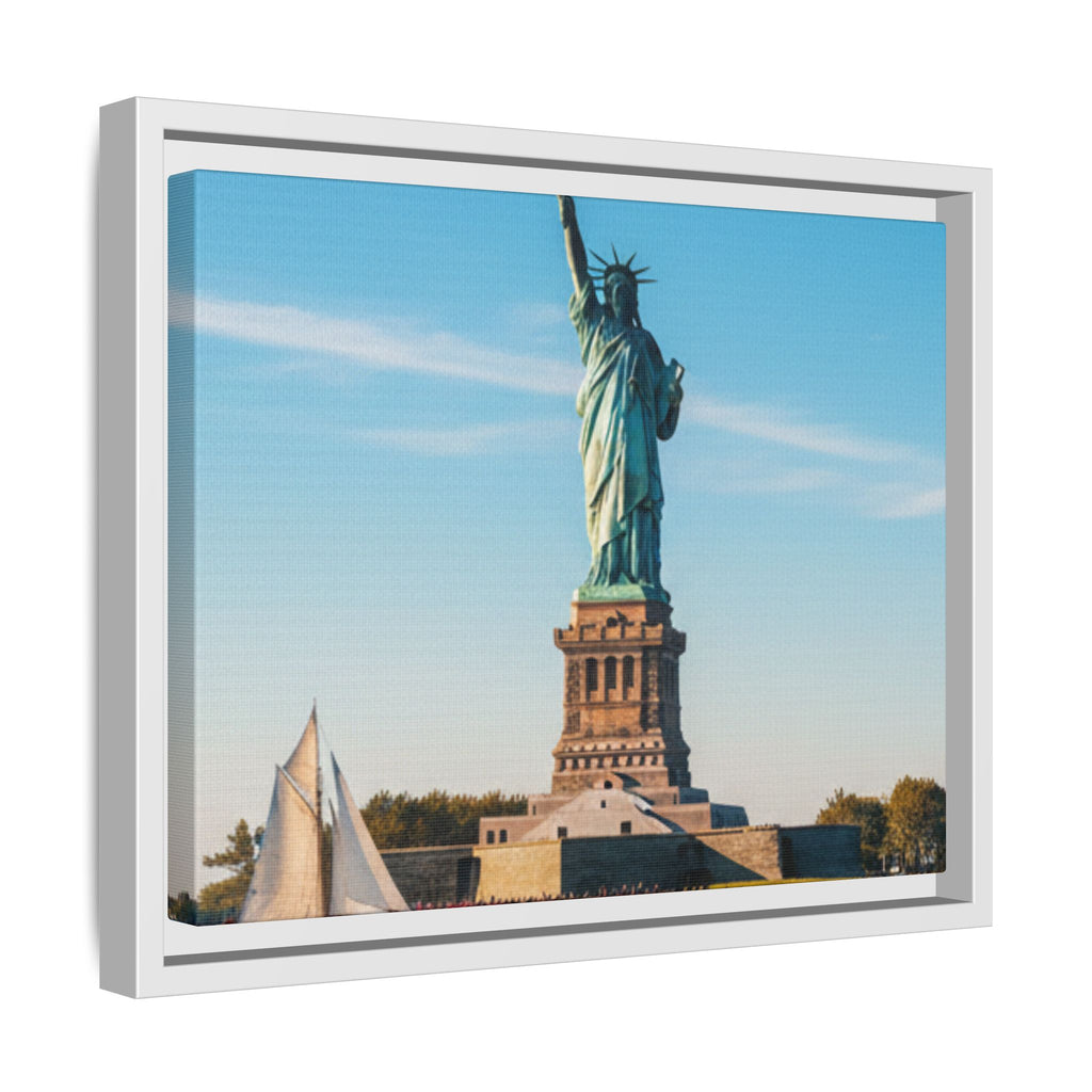 Statue of Liberty Matte Framed Canvas Print — New York City Landmark Wall Art