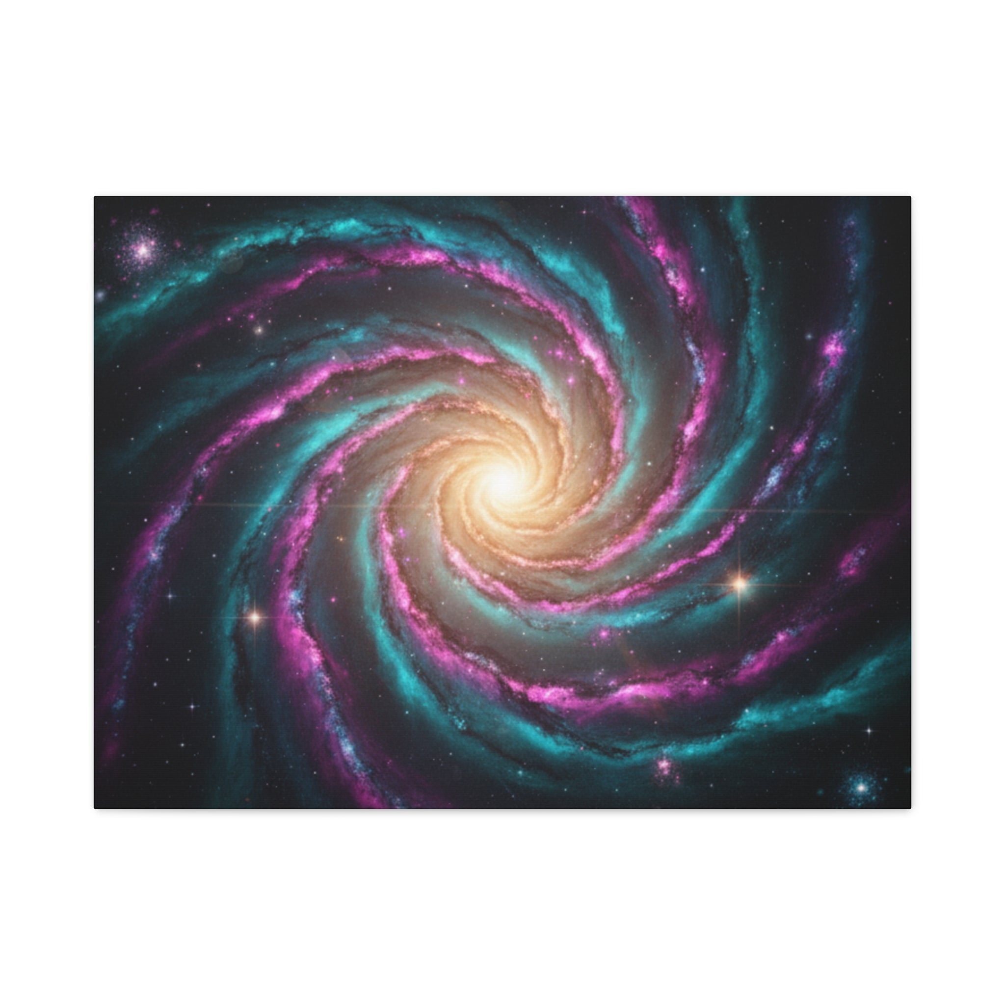 Spiral Galaxy Matte Canvas Wall Art — Vibrant Cosmic Nebula Print