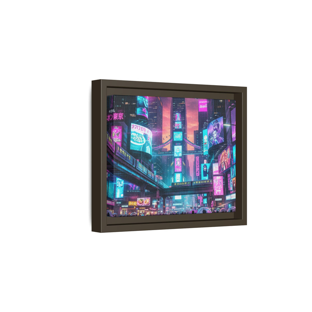 Bright Future Cityscape Vibrant Wall Art  — Framed Cyberpunk Wall Art