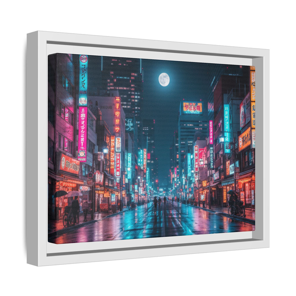 Japan Nightscape Canvas Framed Print