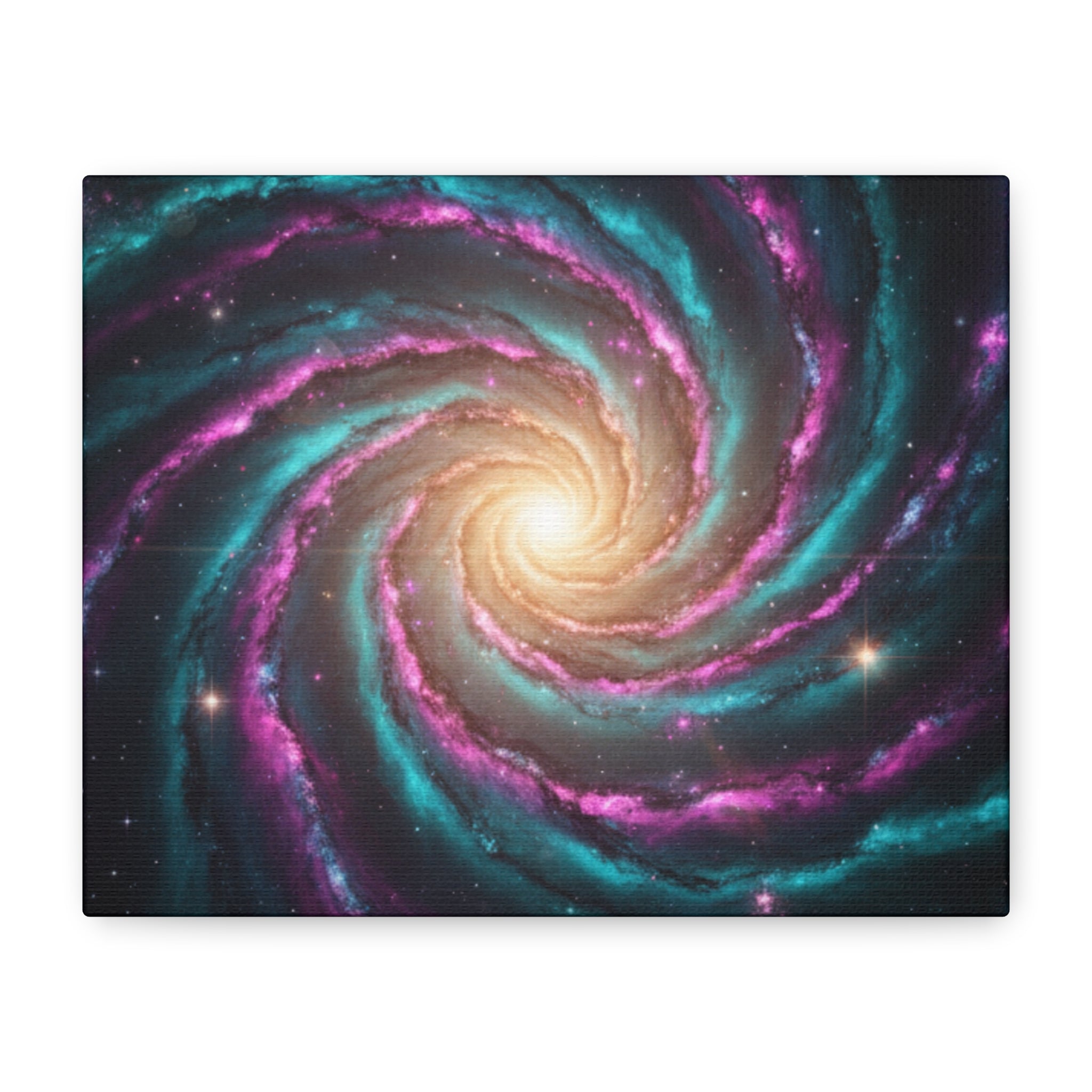 Spiral Galaxy Matte Canvas Wall Art — Vibrant Cosmic Nebula Print