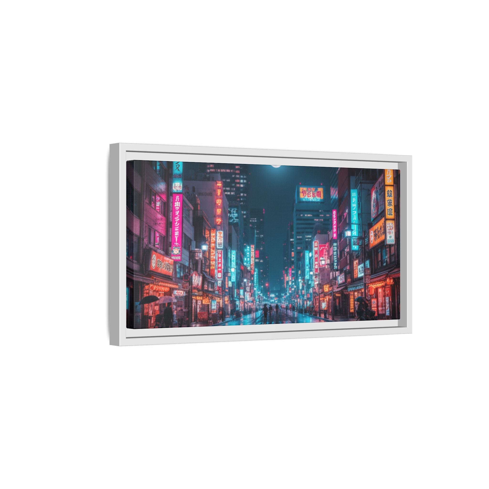 Japan Nightscape Canvas Framed Print