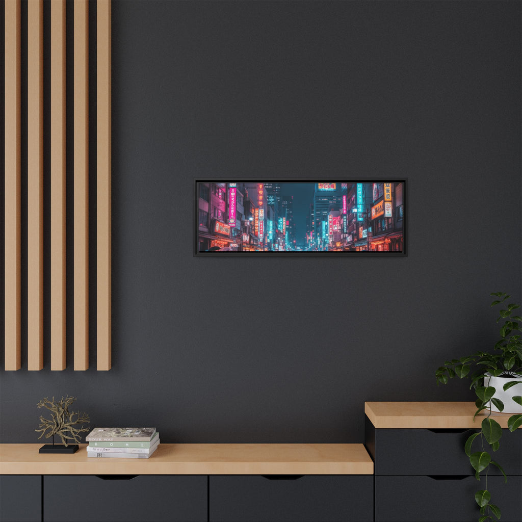 Japan Nightscape Canvas Framed Print