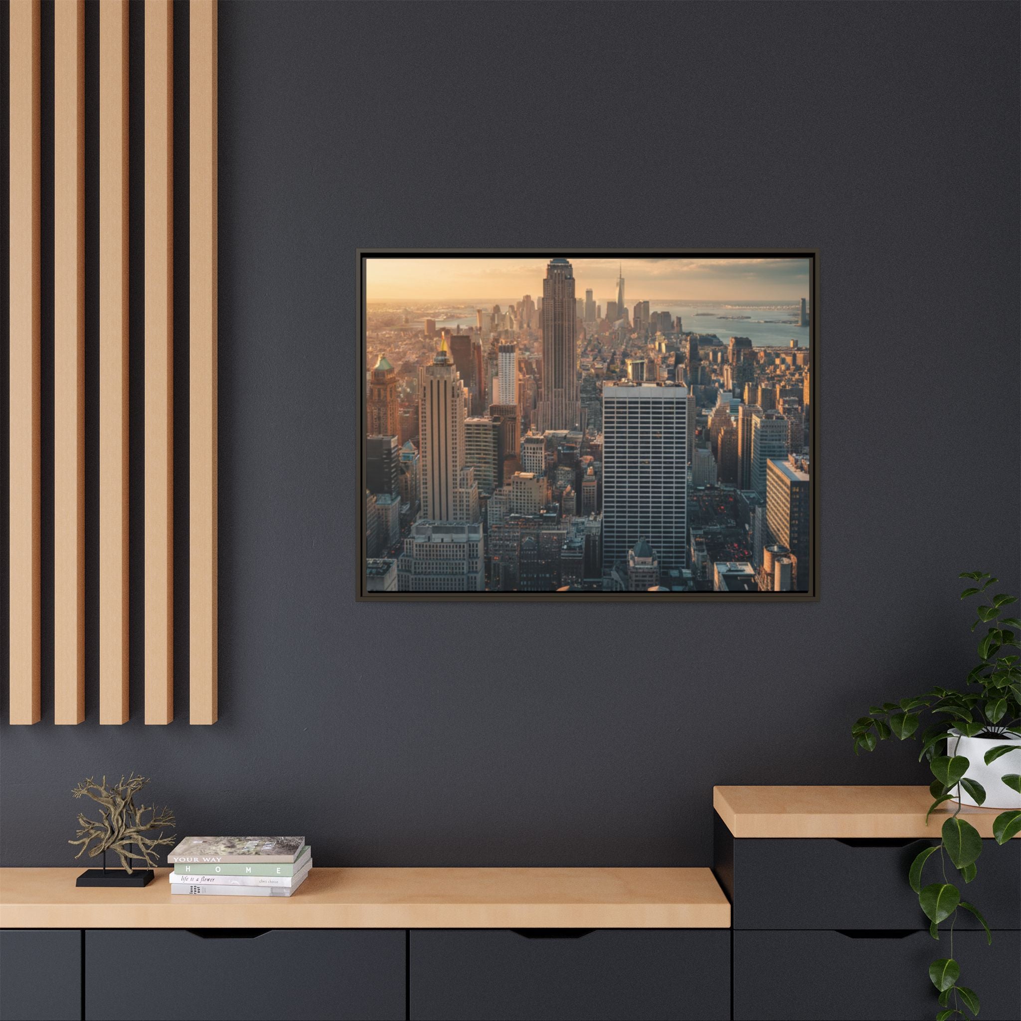 New York City Skyline at Sunset - Framed Art