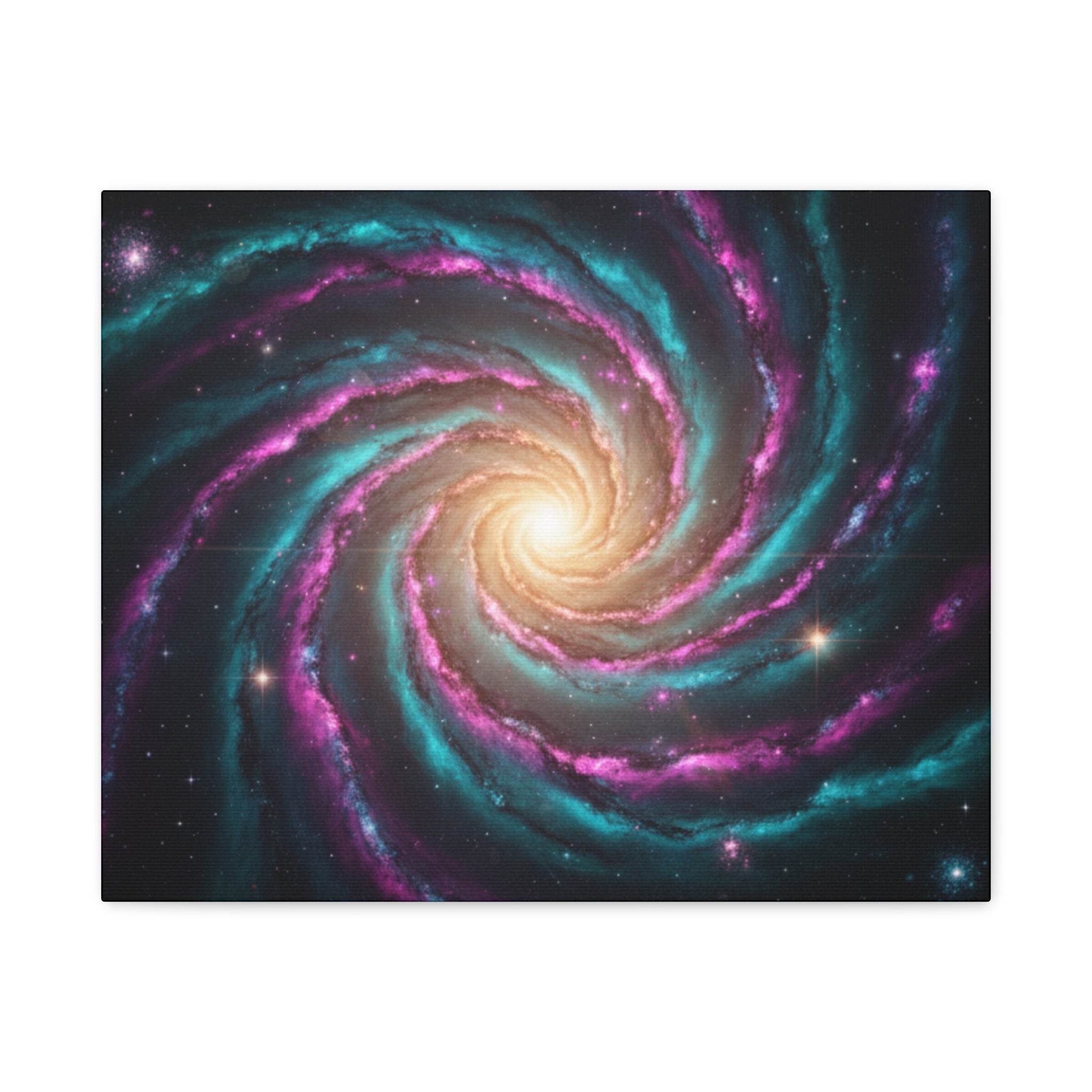 Spiral Galaxy Matte Canvas Wall Art — Vibrant Cosmic Nebula Print
