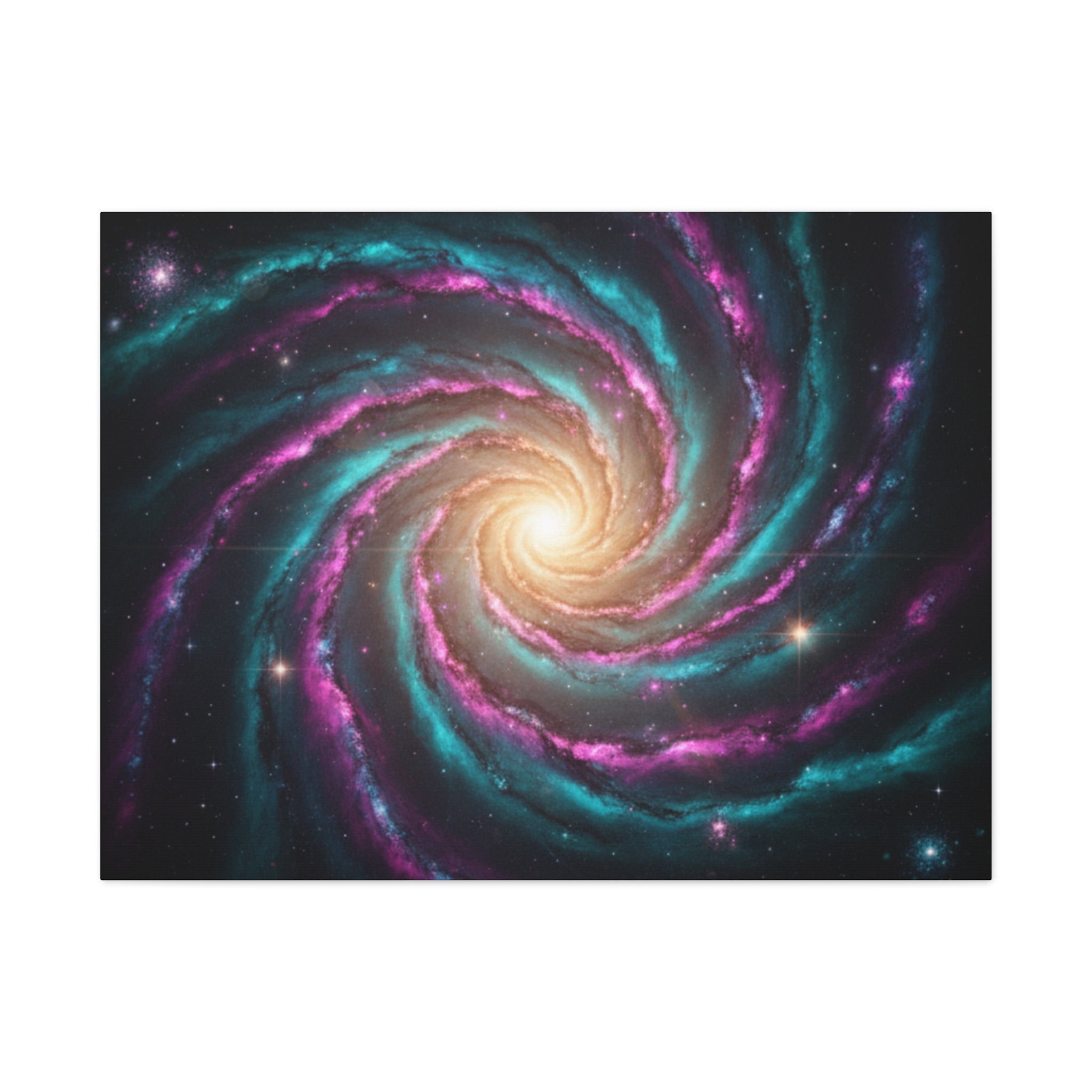 Spiral Galaxy Matte Canvas Wall Art — Vibrant Cosmic Nebula Print