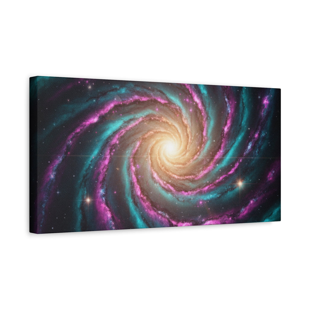 Spiral Galaxy Matte Canvas Wall Art — Vibrant Cosmic Nebula Print
