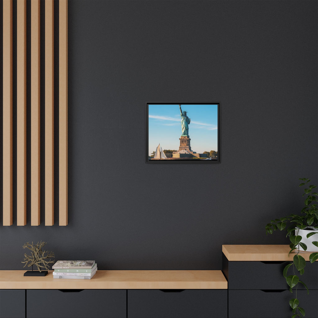 Statue of Liberty Matte Framed Canvas Print — New York City Landmark Wall Art
