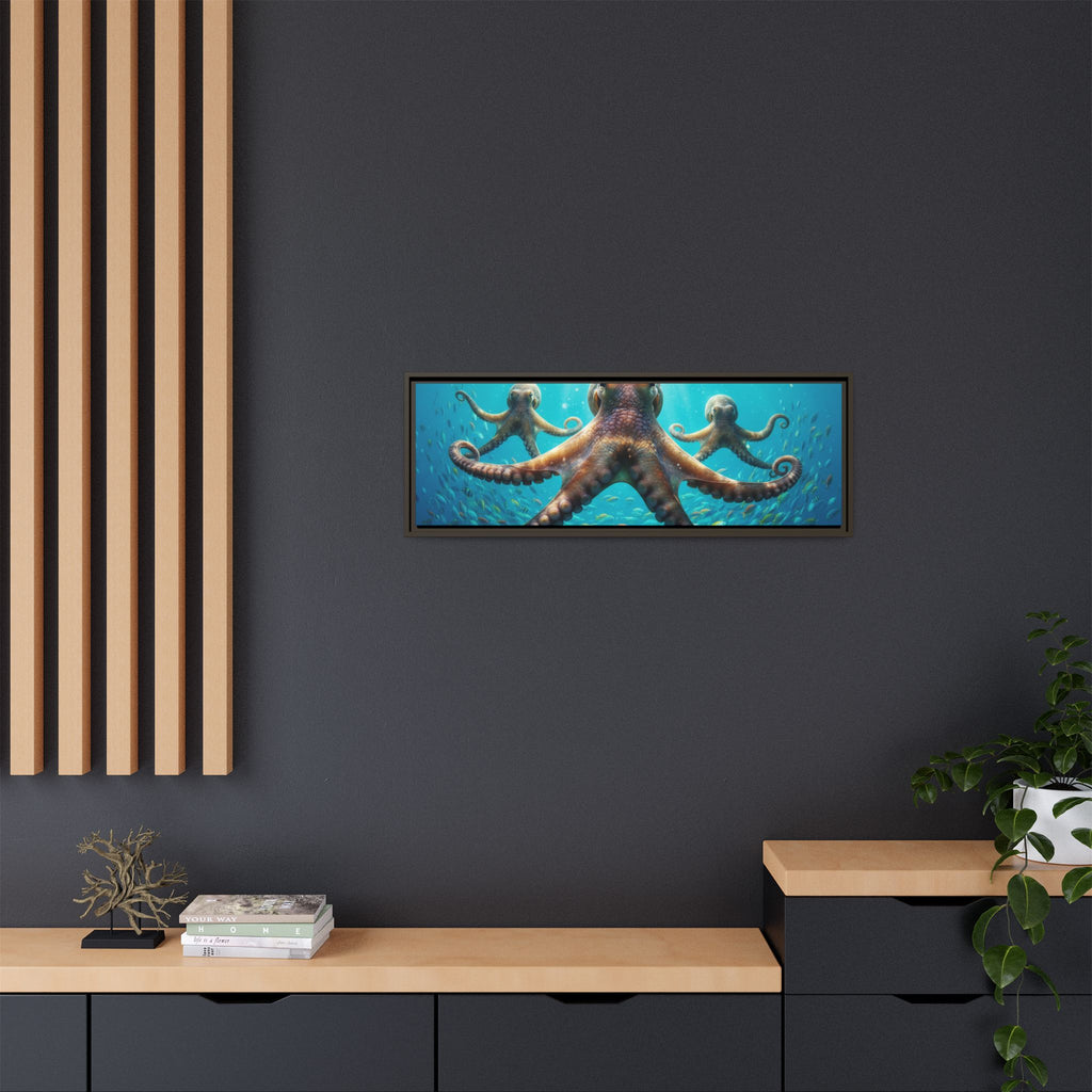Framed Octopus Art Print — Vibrant Underwater Canvas Wall Decor