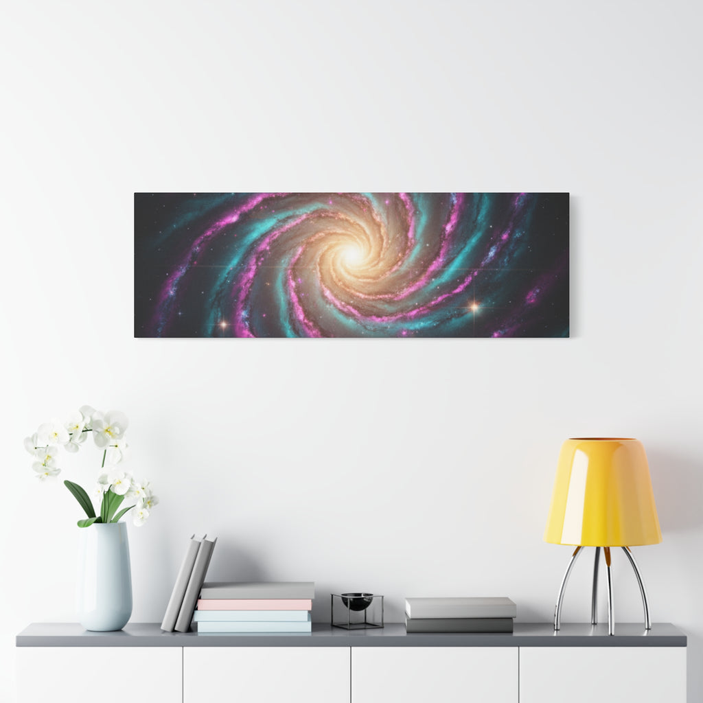 Spiral Galaxy Matte Canvas Wall Art — Vibrant Cosmic Nebula Print