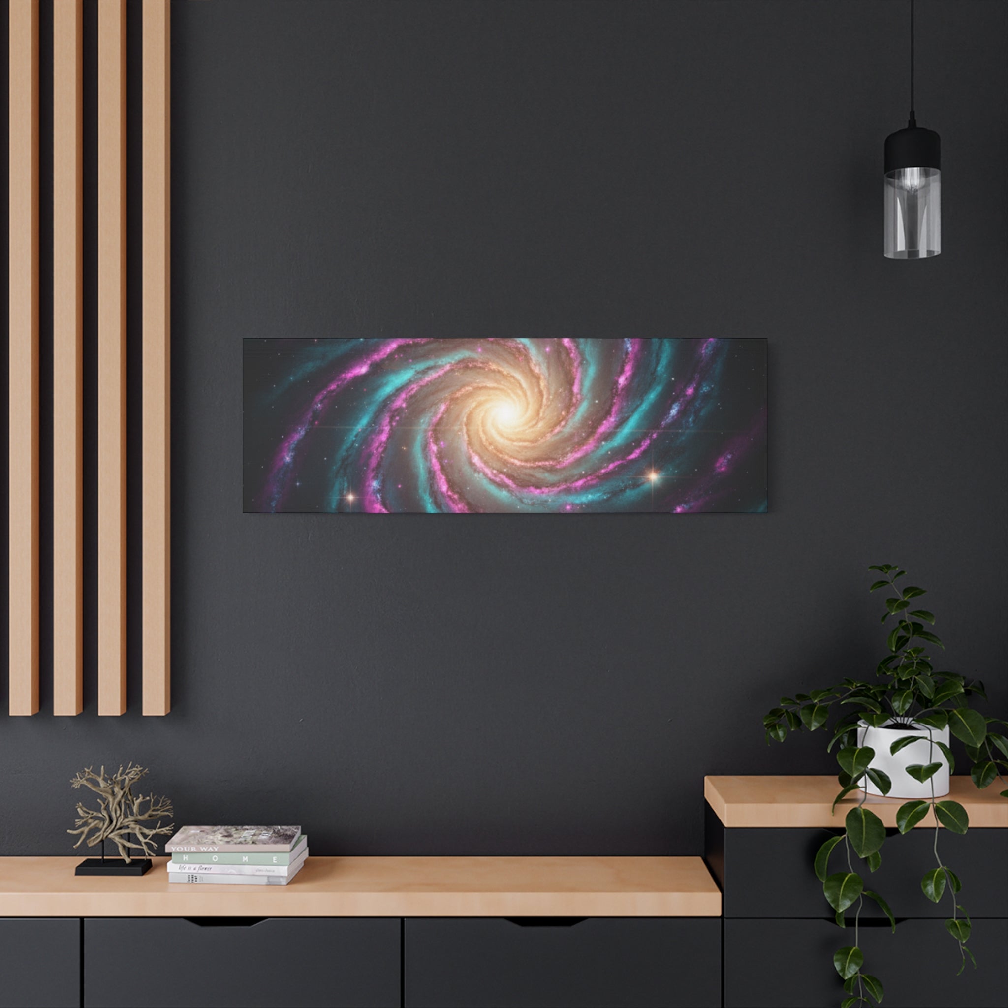 Spiral Galaxy Matte Canvas Wall Art — Vibrant Cosmic Nebula Print