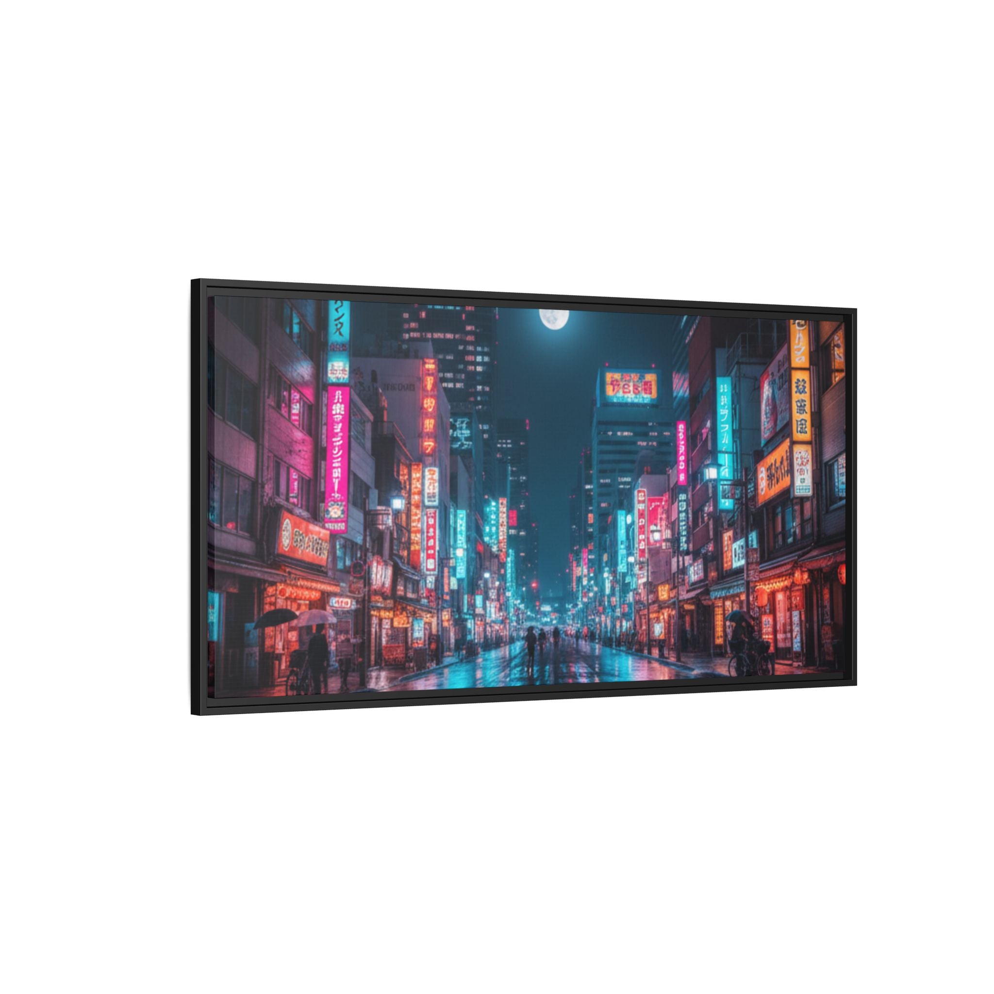 Japan Nightscape Canvas Framed Print