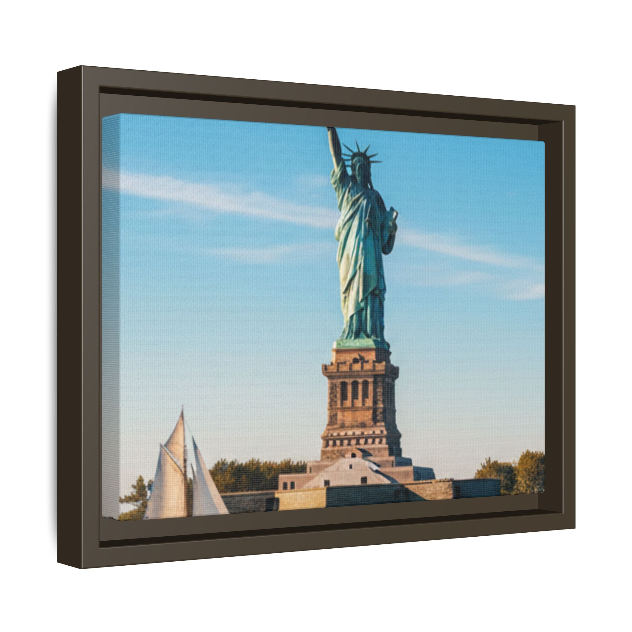 Statue of Liberty Matte Framed Canvas Print — New York City Landmark Wall Art