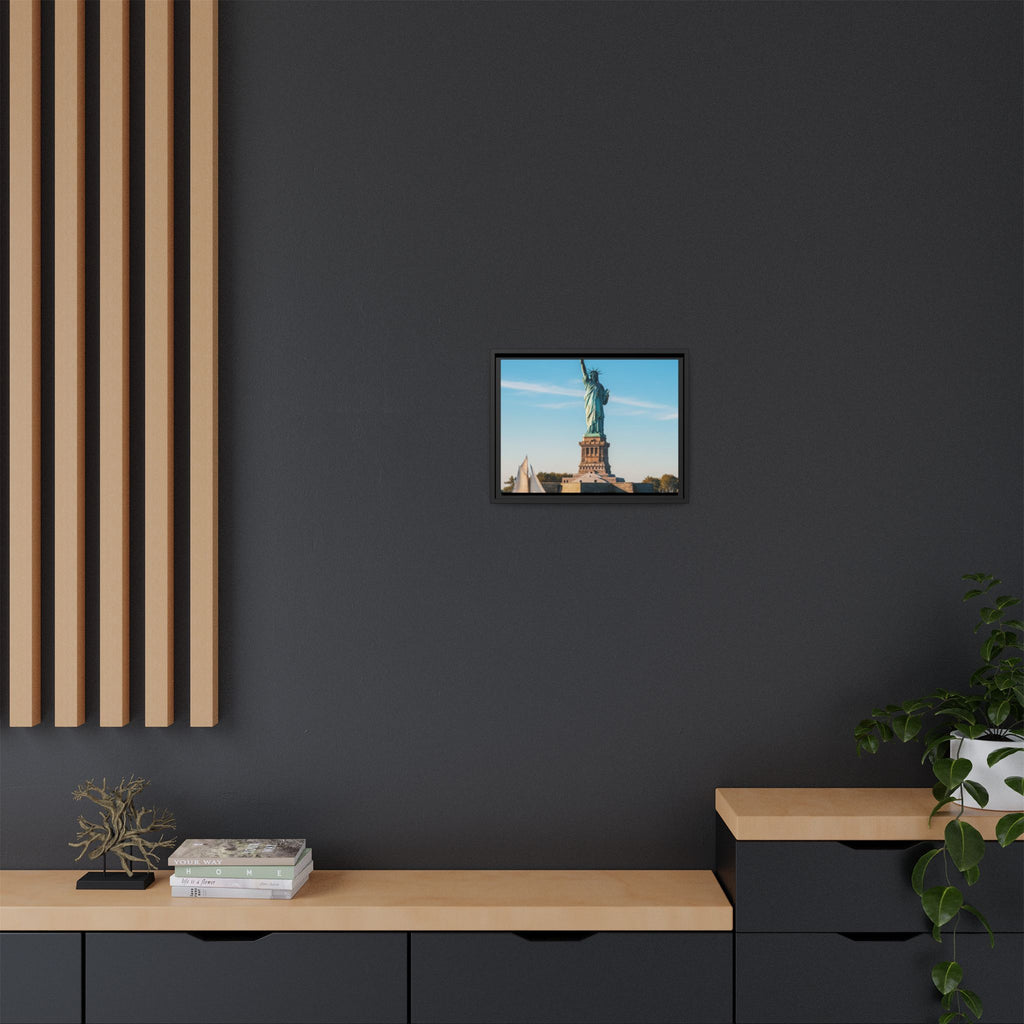 Statue of Liberty Matte Framed Canvas Print — New York City Landmark Wall Art