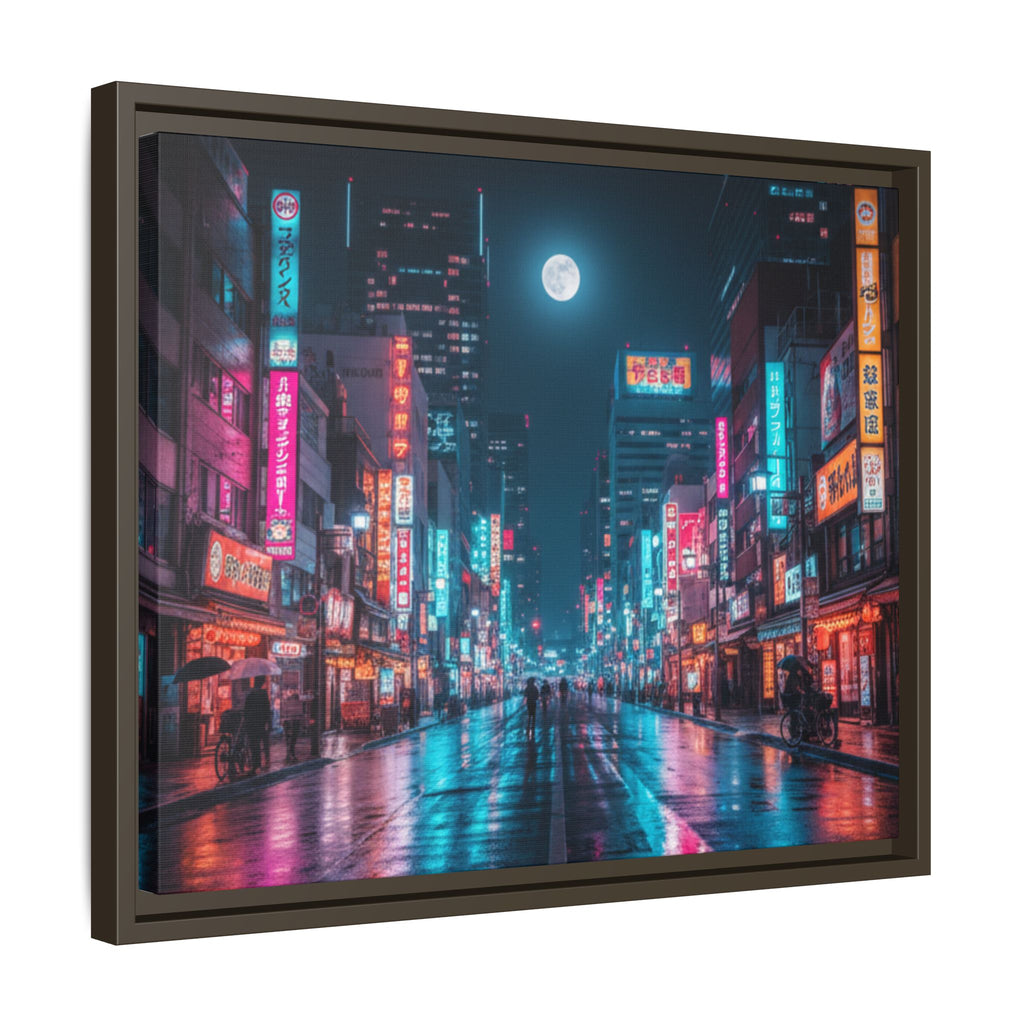 Japan Nightscape Canvas Framed Print