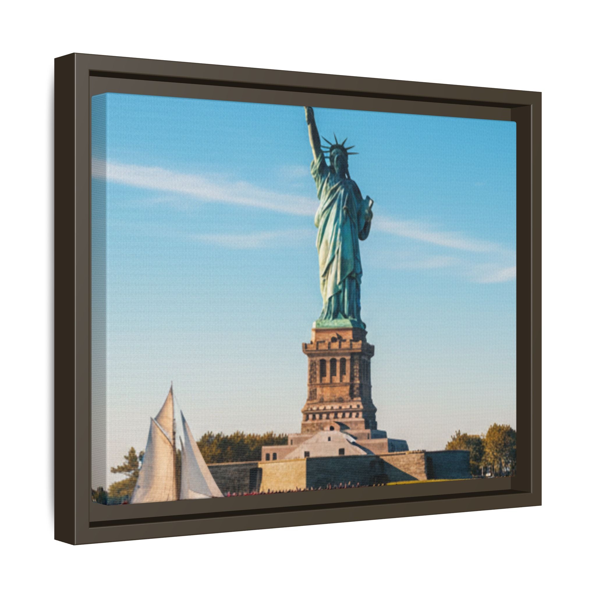 Statue of Liberty Matte Framed Canvas Print — New York City Landmark Wall Art