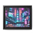 Bright Future Cityscape Vibrant Wall Art  — Framed Cyberpunk Wall Art