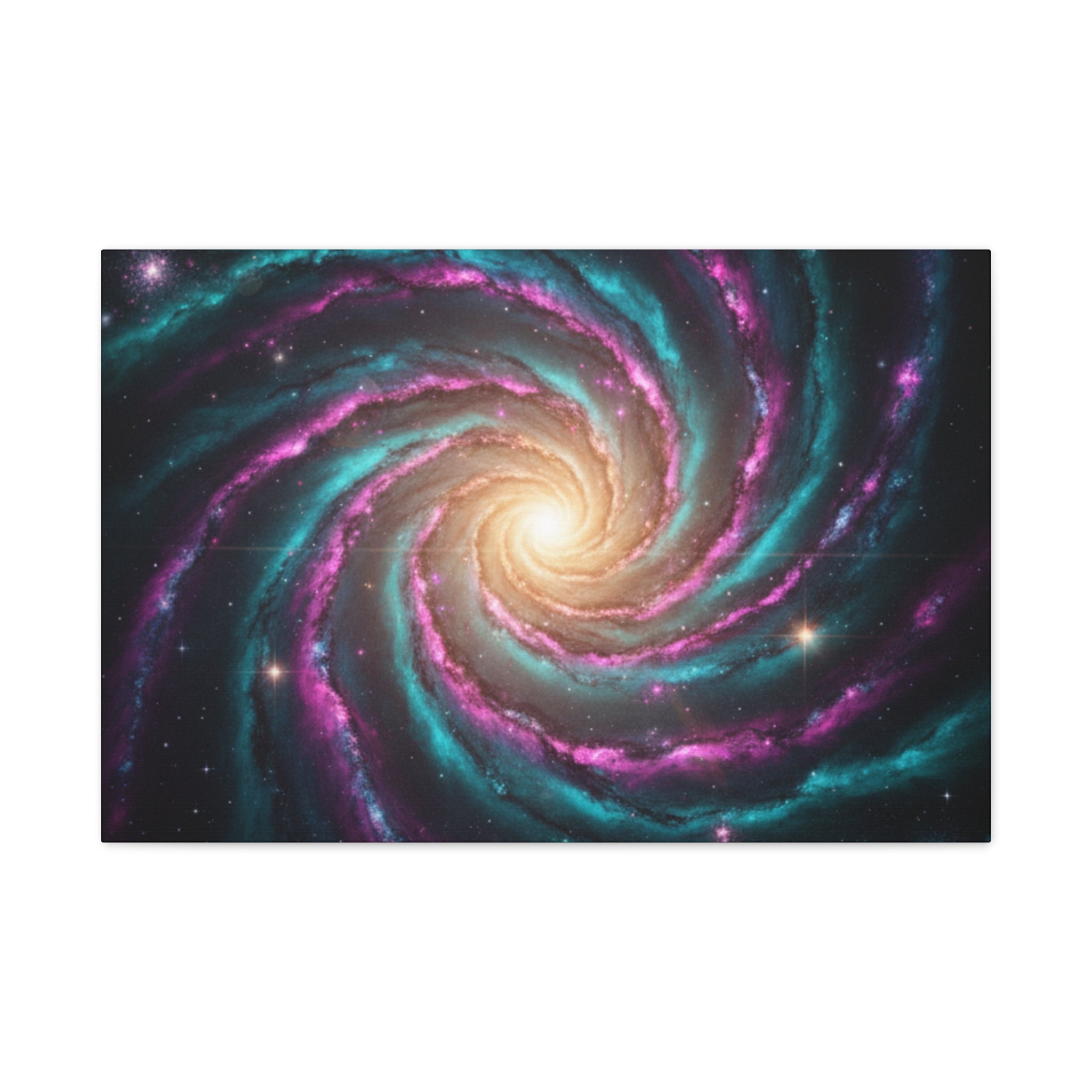 Spiral Galaxy Matte Canvas Wall Art — Vibrant Cosmic Nebula Print