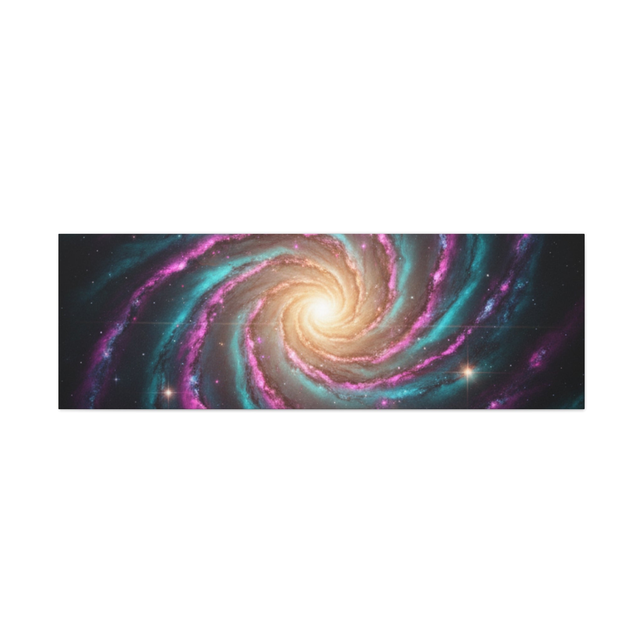 Spiral Galaxy Matte Canvas Wall Art — Vibrant Cosmic Nebula Print