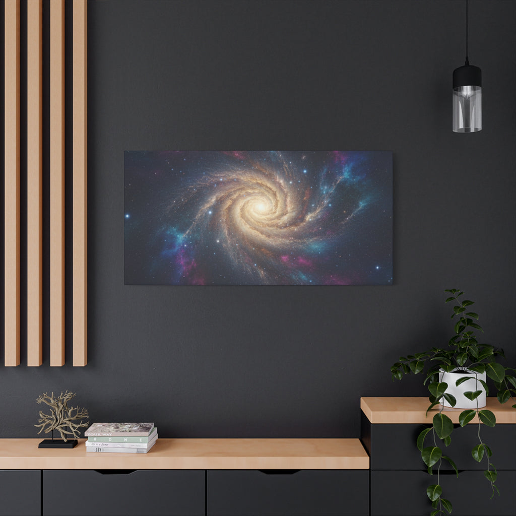 Spiral Galaxy Matte Canvas Wall Art – Stretched Space Nebula Print